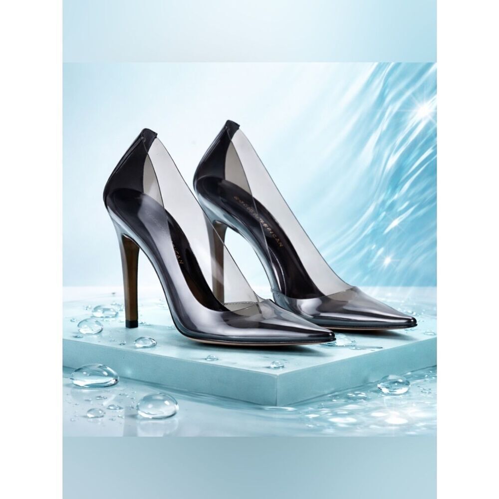 NIB Good American Cinder-F*ucking-Rella Black Smoke Pump - Size 11